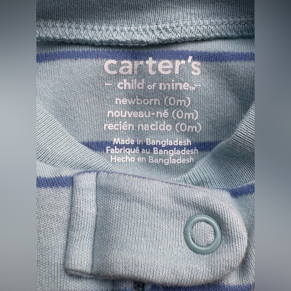 Carter's Blue Striped Little Brother Footie newborn - Picture 5 of 5
